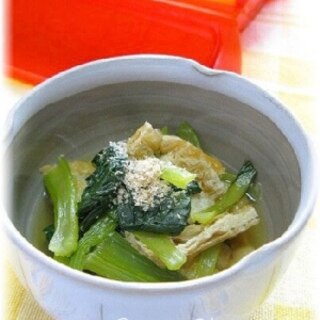 シリコンスチーマーで箸休め！小松菜と油揚げの煮浸し